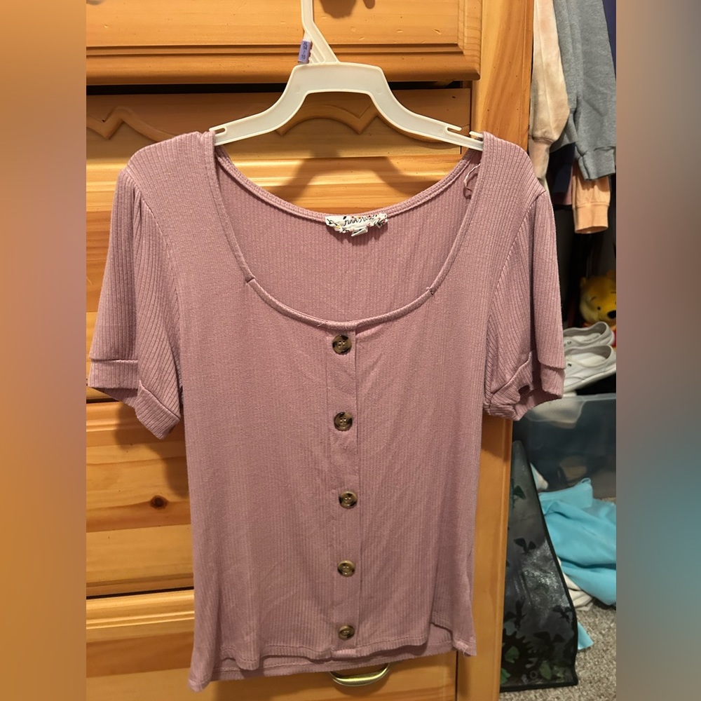 Pink Button Shirt, Size M